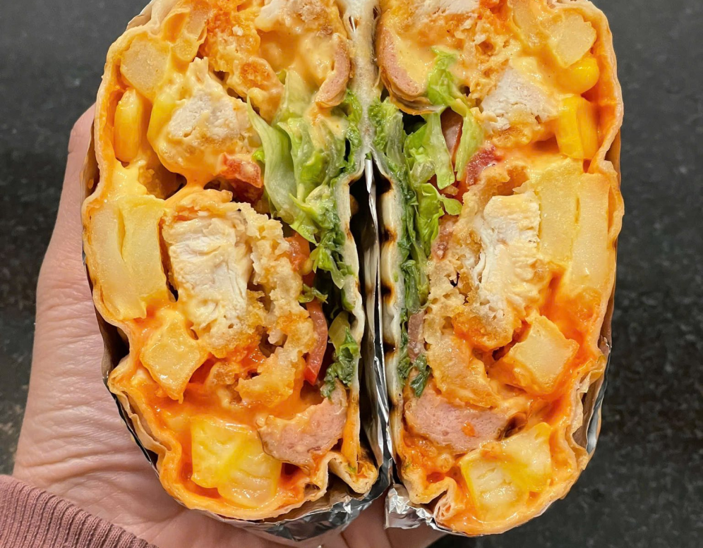 Taco gà chiên giòn phô mai